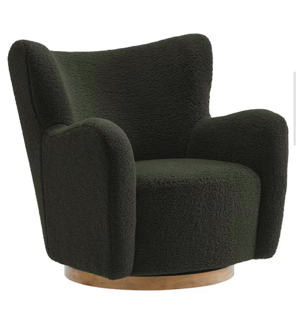Montrose Wingback Sherpa Swivel Accent Arm Chair