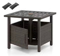 Square Outdoor Side Table with Umbrella Hole and Sand Bags