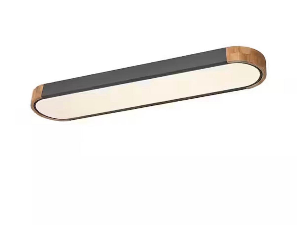 38 in Long Oval Wood Ceiling Light