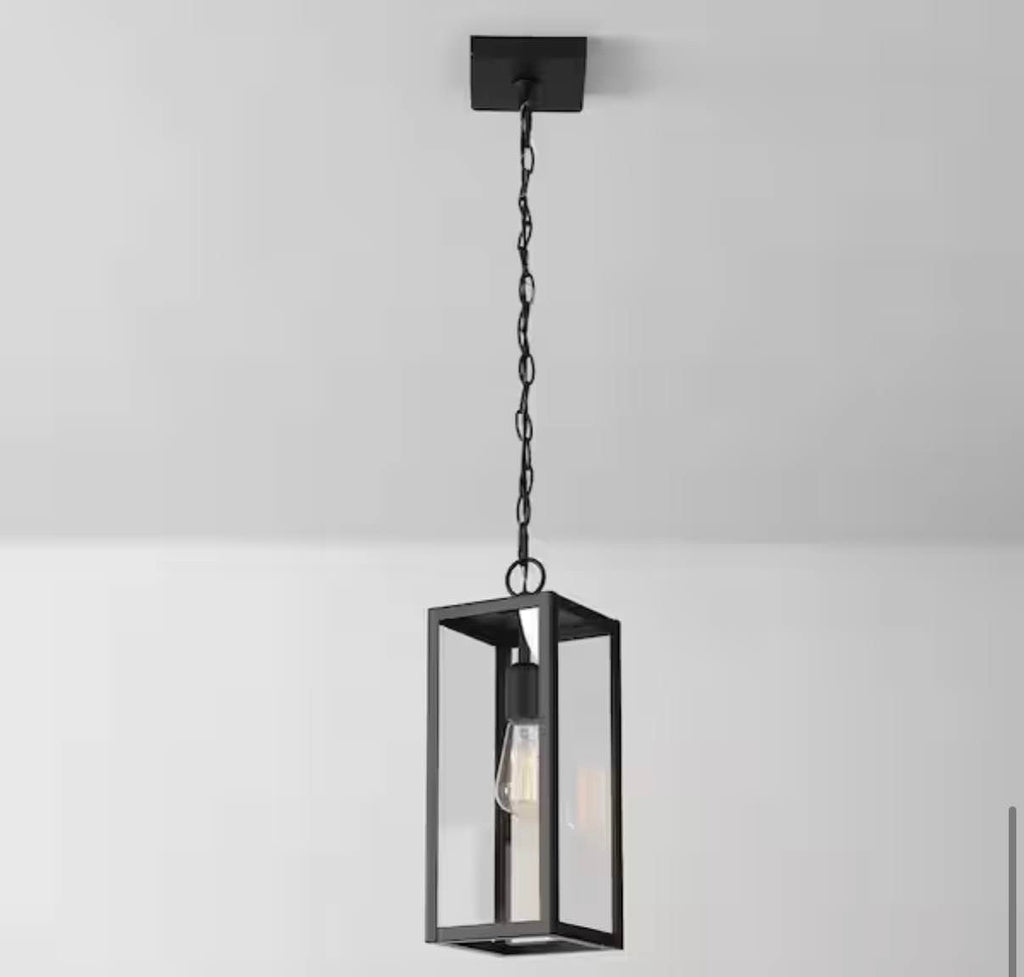 78 inches Modern Matte Black Outdoor Hanging Light Pendant