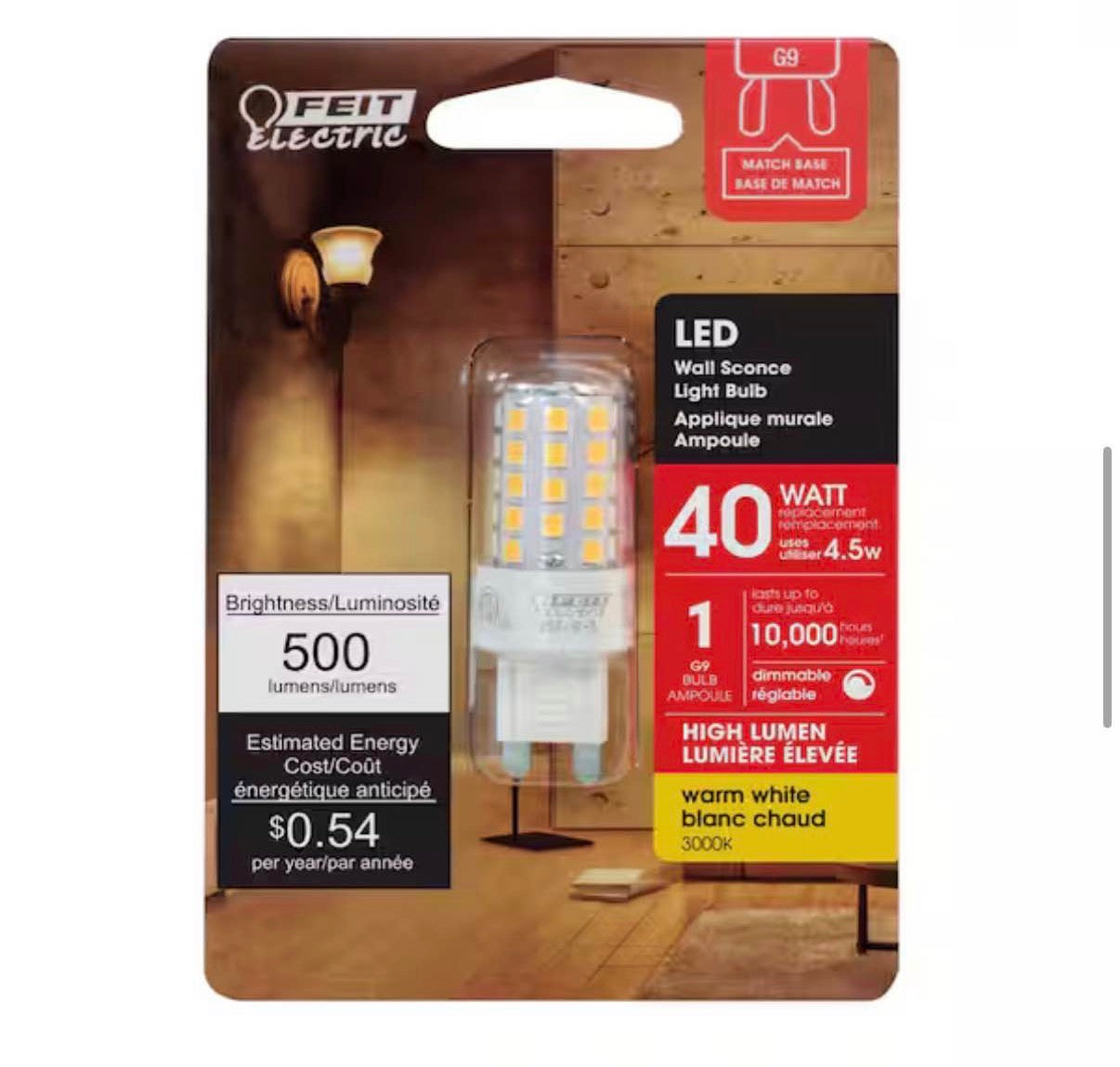 40-Watt Equivalent T4 Dimmable G9 Bi-Pin LED Light Bulb (6-Pack)