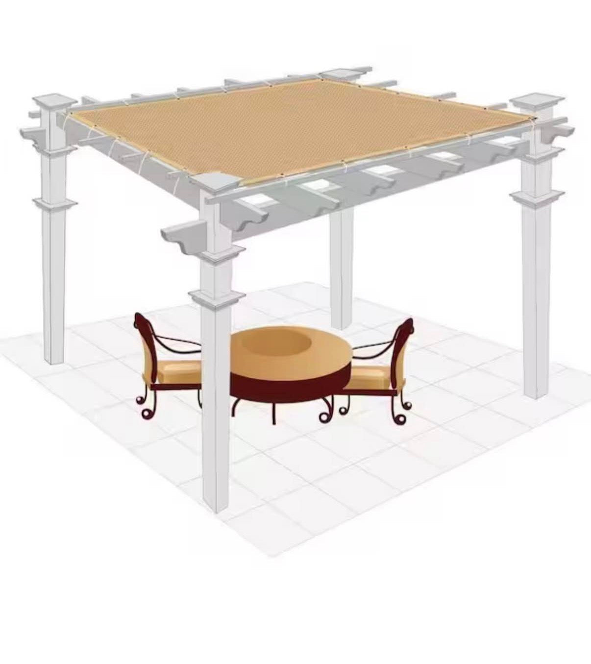 6 ft. x 10 ft. Sun Shade for Pergola Cover Canopy
