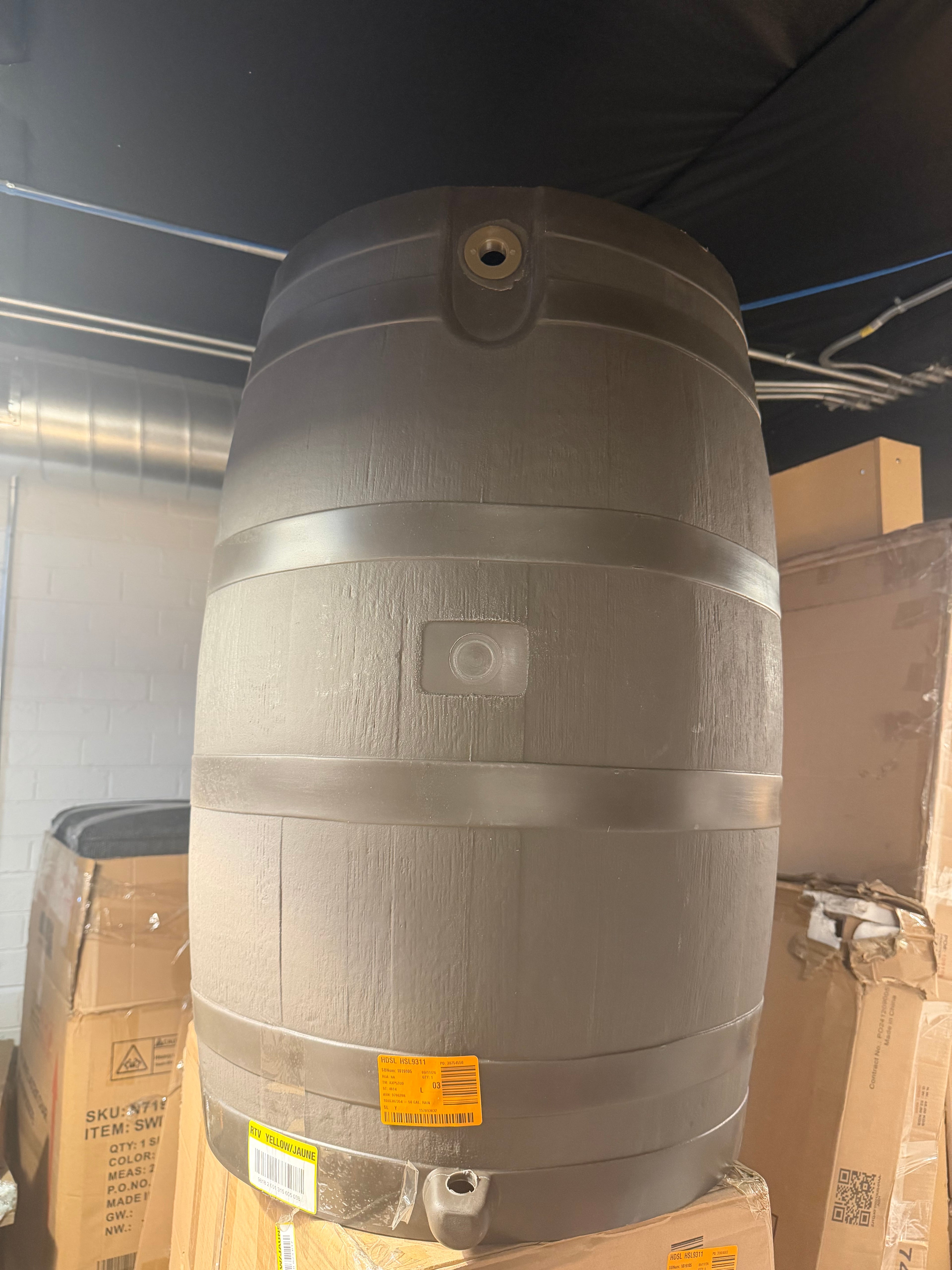 50 Gal. Rain Barrel in Walnut with Brass Spigot