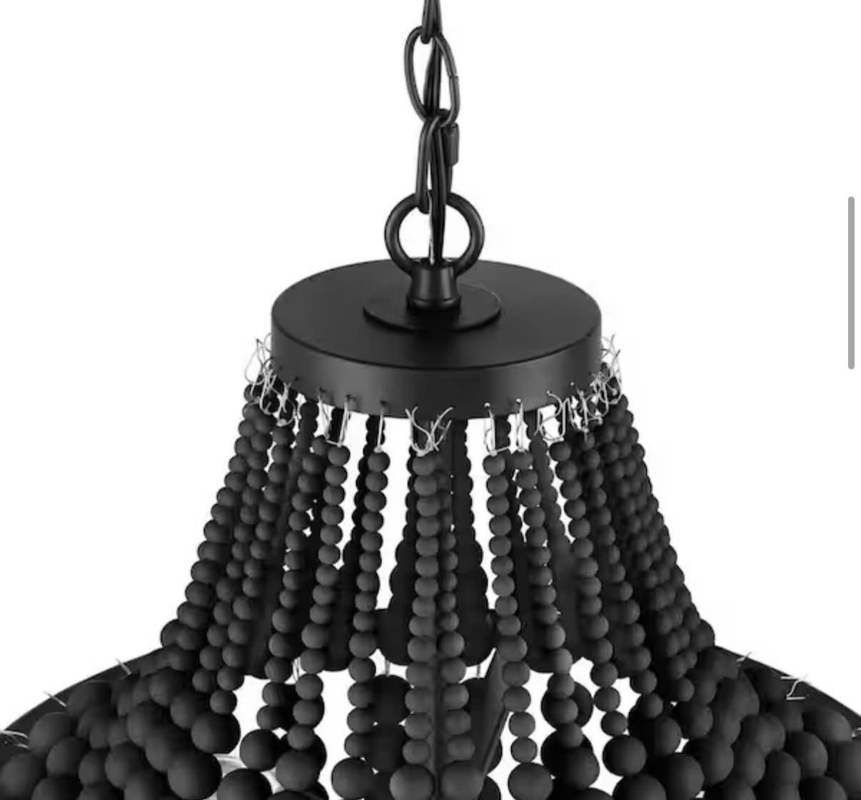 Cayman 3-Light Black Chandelier Light