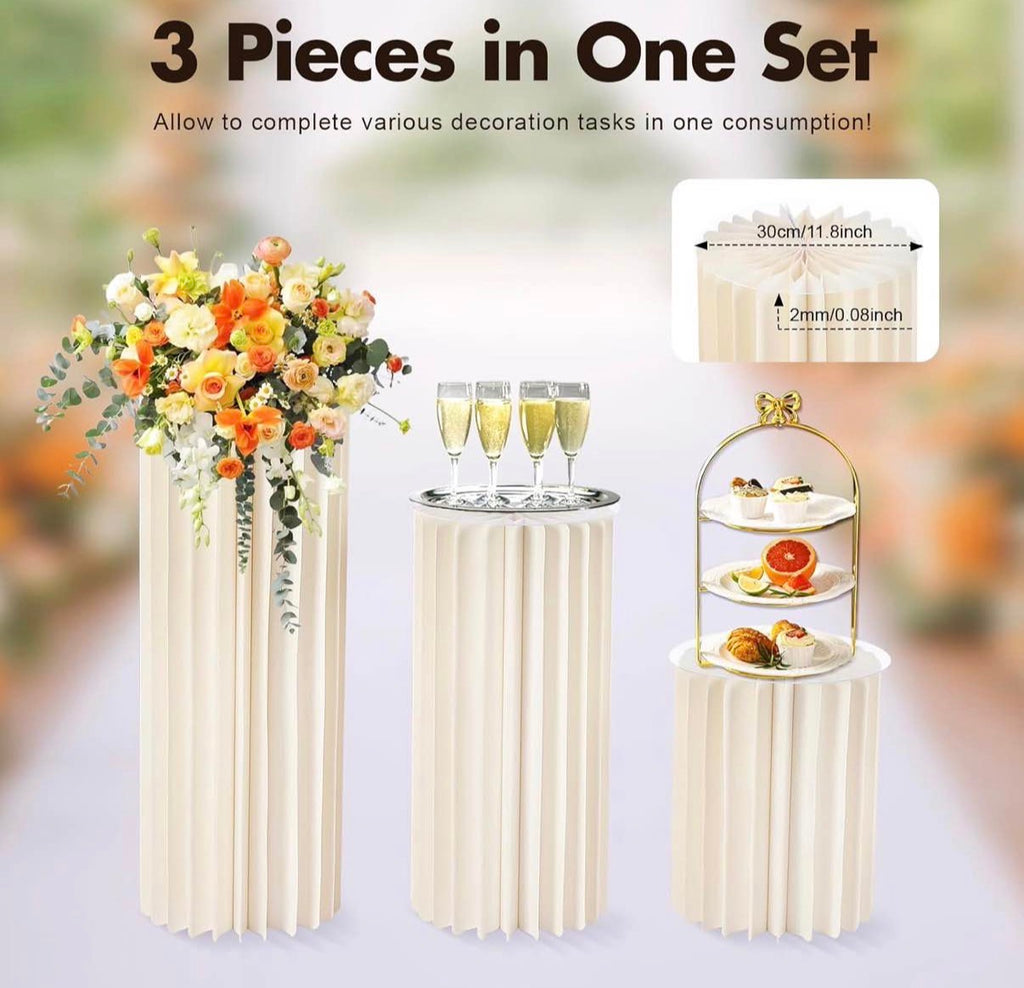 Set of 3 cardboard Cake  And flower stands