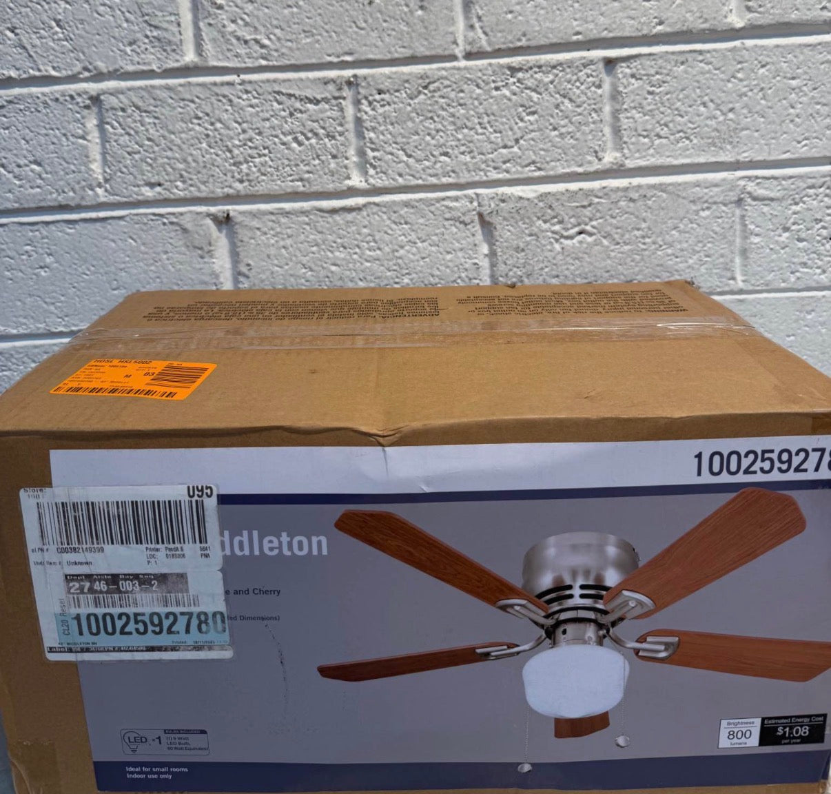 42 in. Indoor Brushed Nickel Ceiling Fan with Light Kit