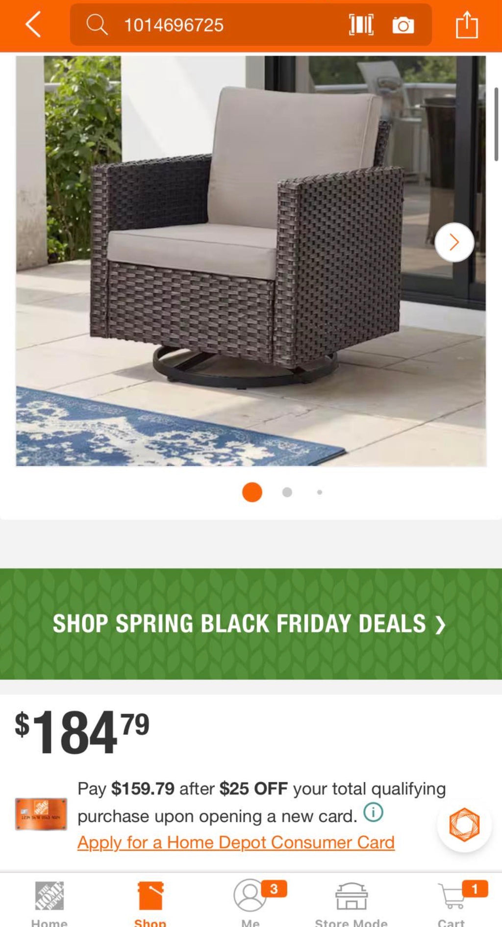 Patio Brown Wicker Outdoor Rocking Swivel Chair