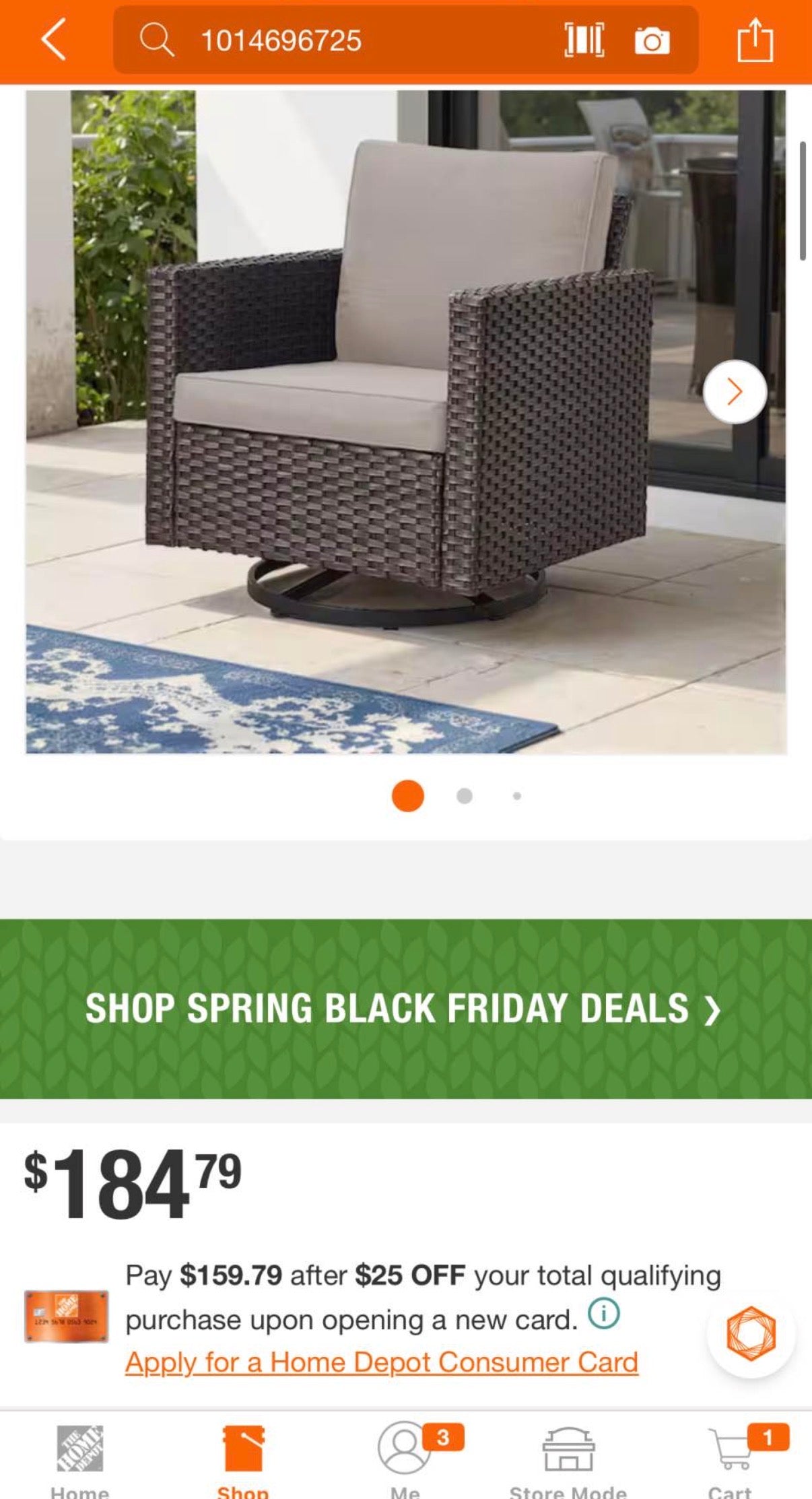 Patio Brown Wicker Outdoor Rocking Swivel Chair