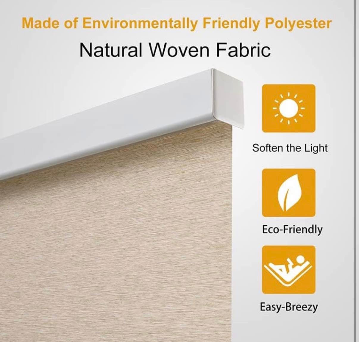 Cordless Window Blinds (Khaki 36" x 72")