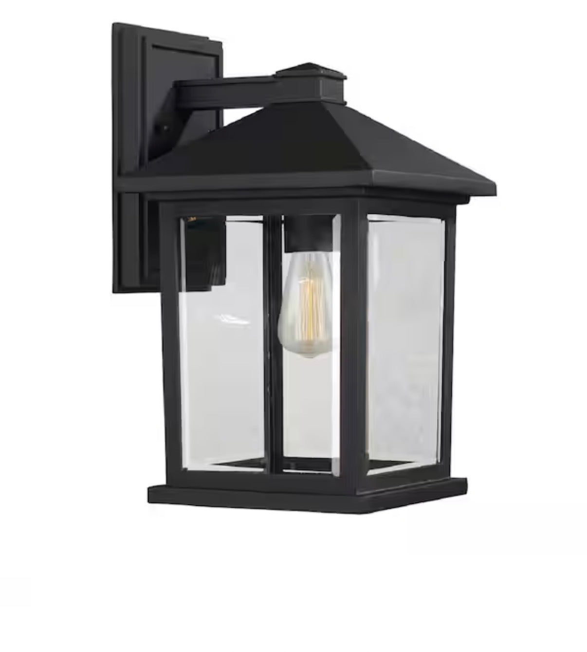 Portland Black Outdoor Lantern Wall Sconce