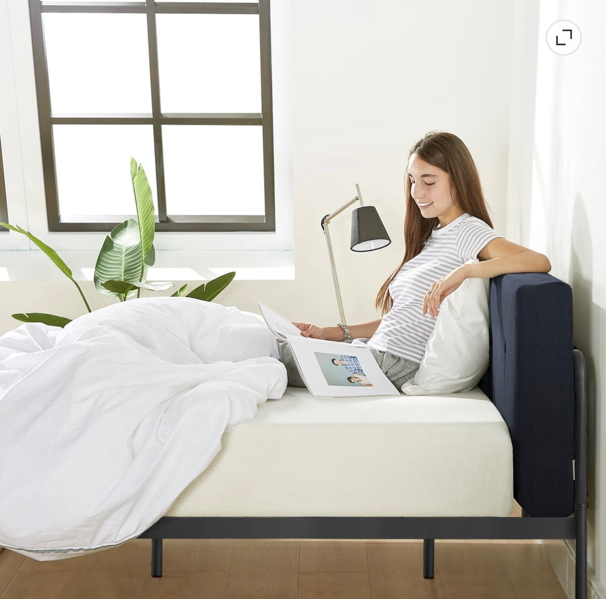 Mellow Maggie King Size Bed frame  with Upholstered Cushion Headboard