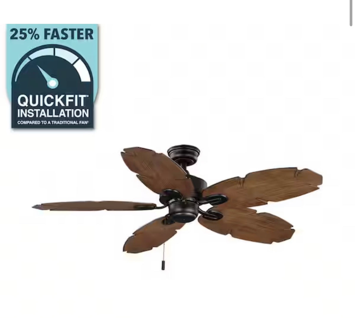 Lillycrest II 52 in. Indoor/Outdoor Matte Black Wet Rated Ceiling Fan