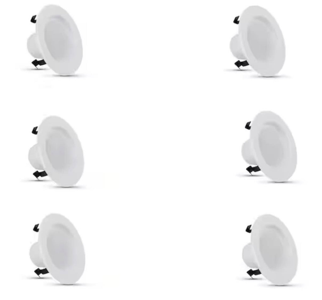 4 in Daylight Dimmable LED Recessed Light Trim Kit 6-Pack