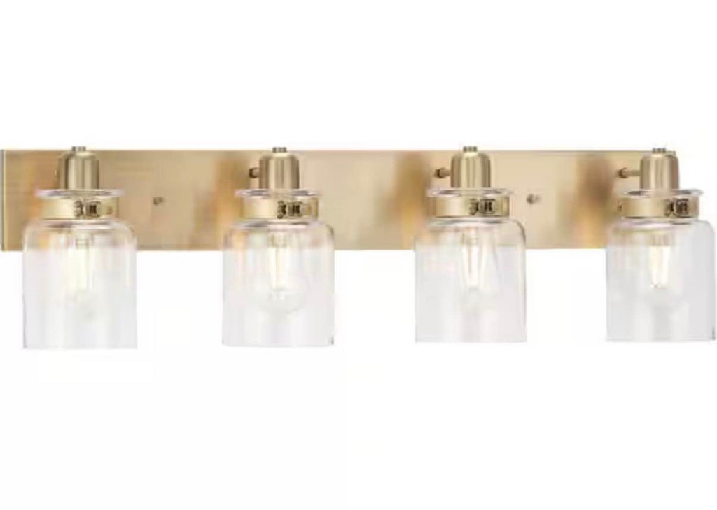 Calhoun Collection 4-Light Gold Vintage Brass vanity light