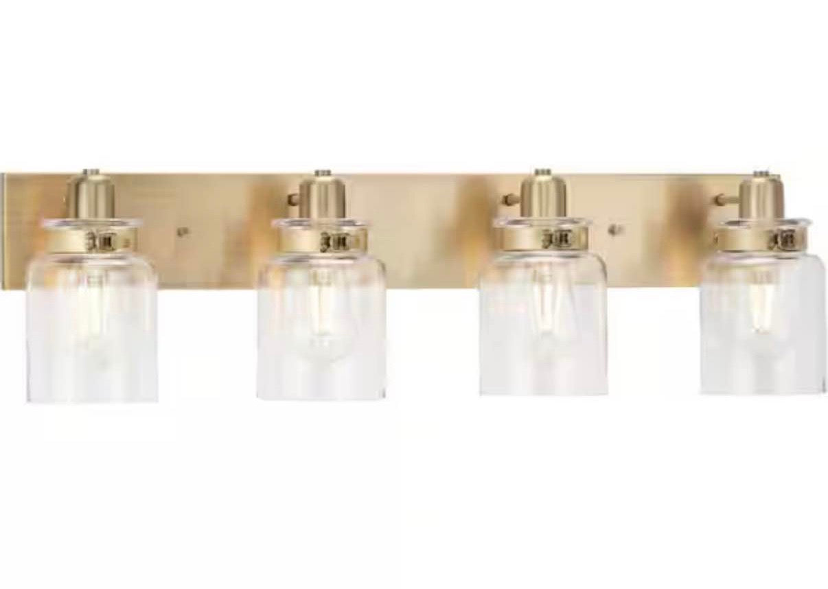 Calhoun Collection 4-Light Gold Vintage Brass vanity light
