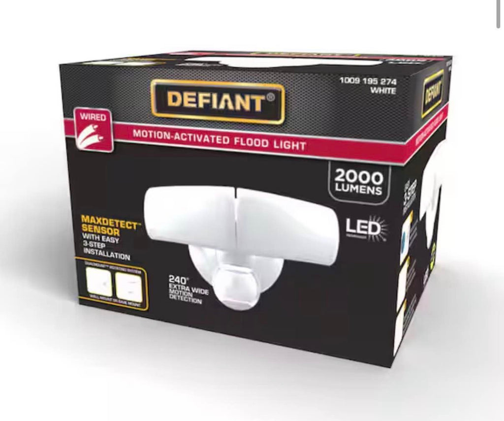 2000 Lumens MaxDetect 240° White Motion Sensor Flood Light