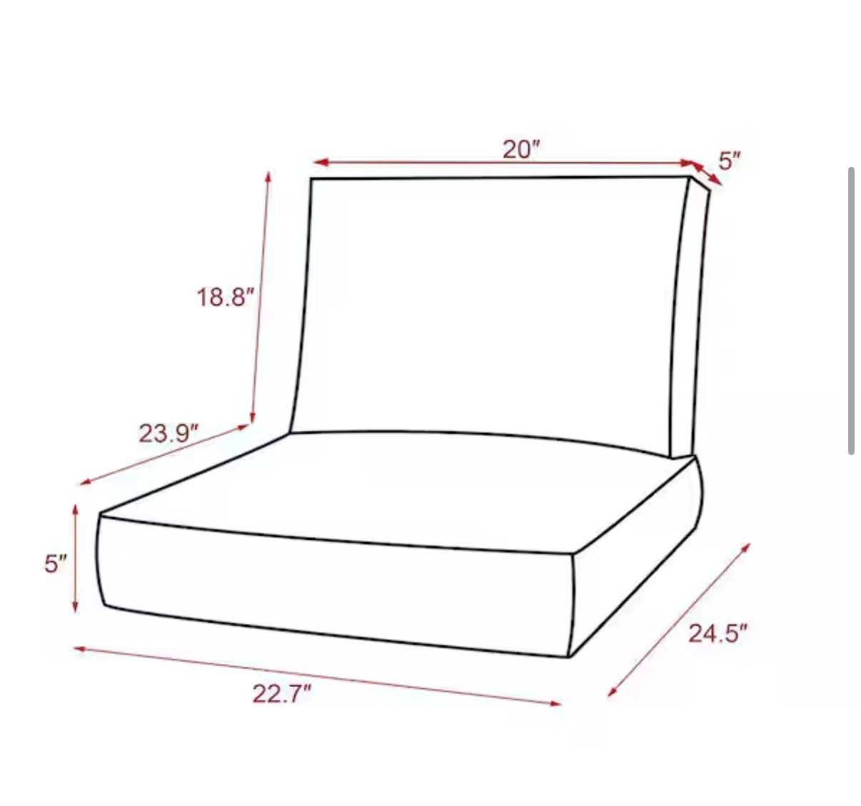 Outdoor Chair Cushion in sky Blue