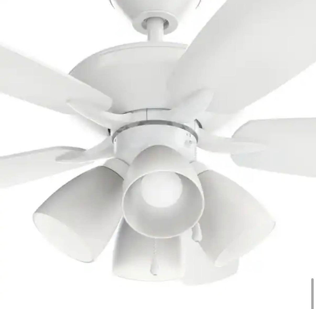 52 in. Indoor White Dual Mount Ceiling Fan