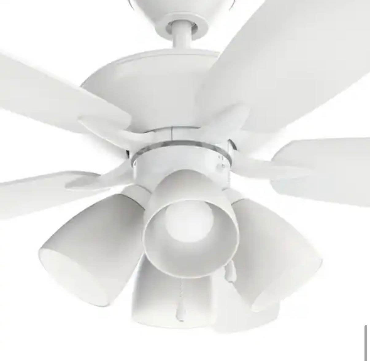 52 in. Indoor White Dual Mount Ceiling Fan