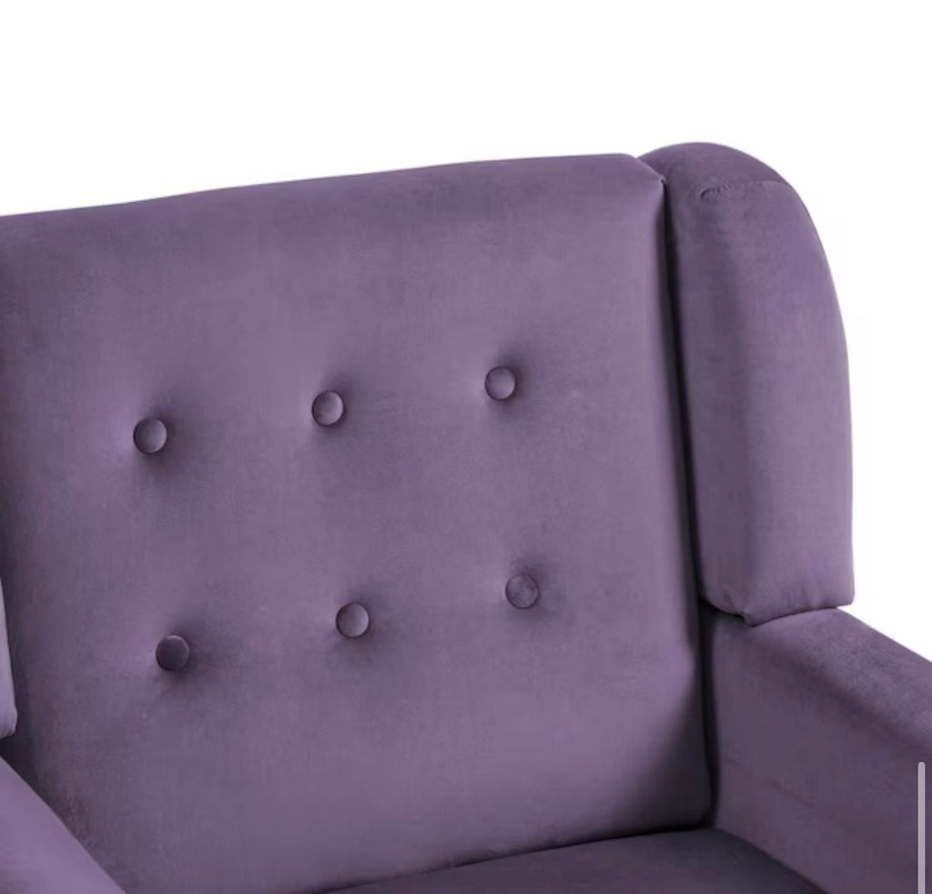 Purple Velvet Upholstery Arm Chair (Set of 1)