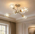 Modern Gold Sputnik 6-Light Semi-Flush Mount Ceiling Light