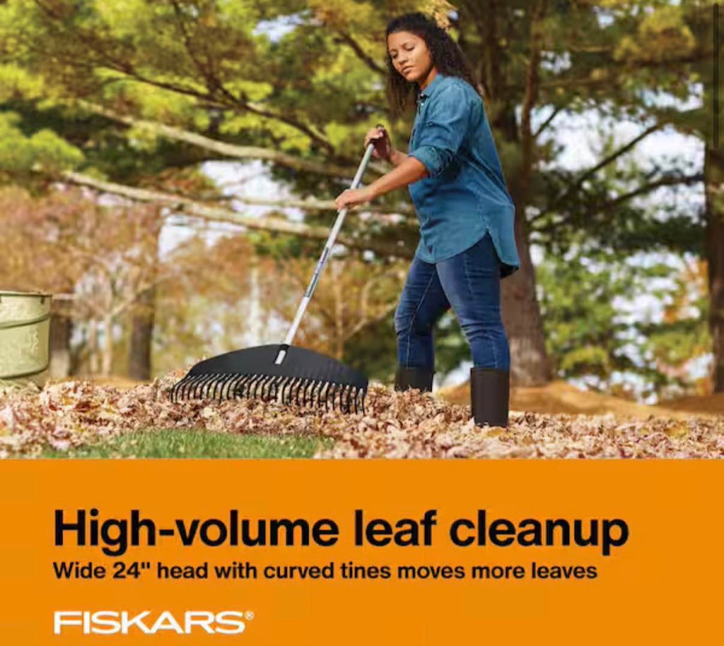 67 in. Lightweight Aluminum Handle Leaf Rake