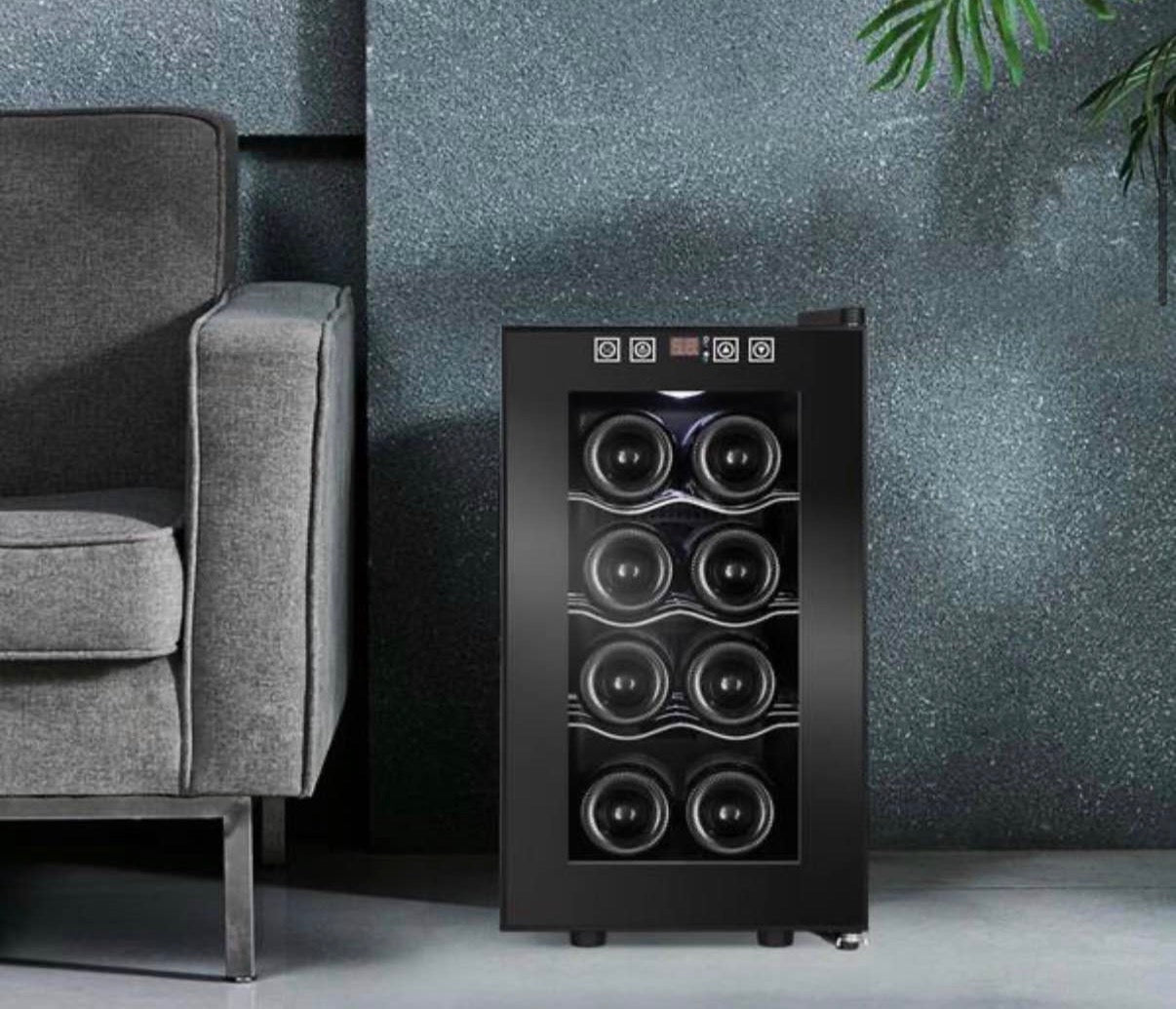 Black Freestanding Beverage Center 8-Bottle Wine Cooler