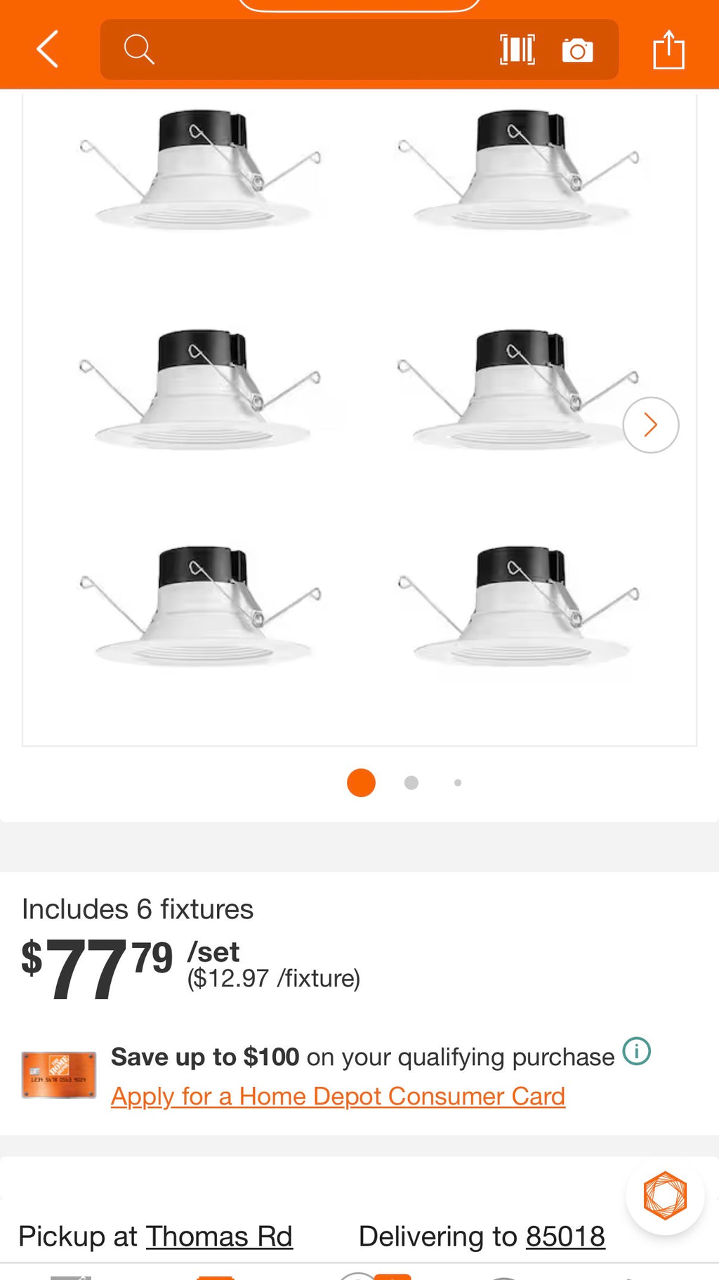 6-Pack LED Recessed Ceiling Lights