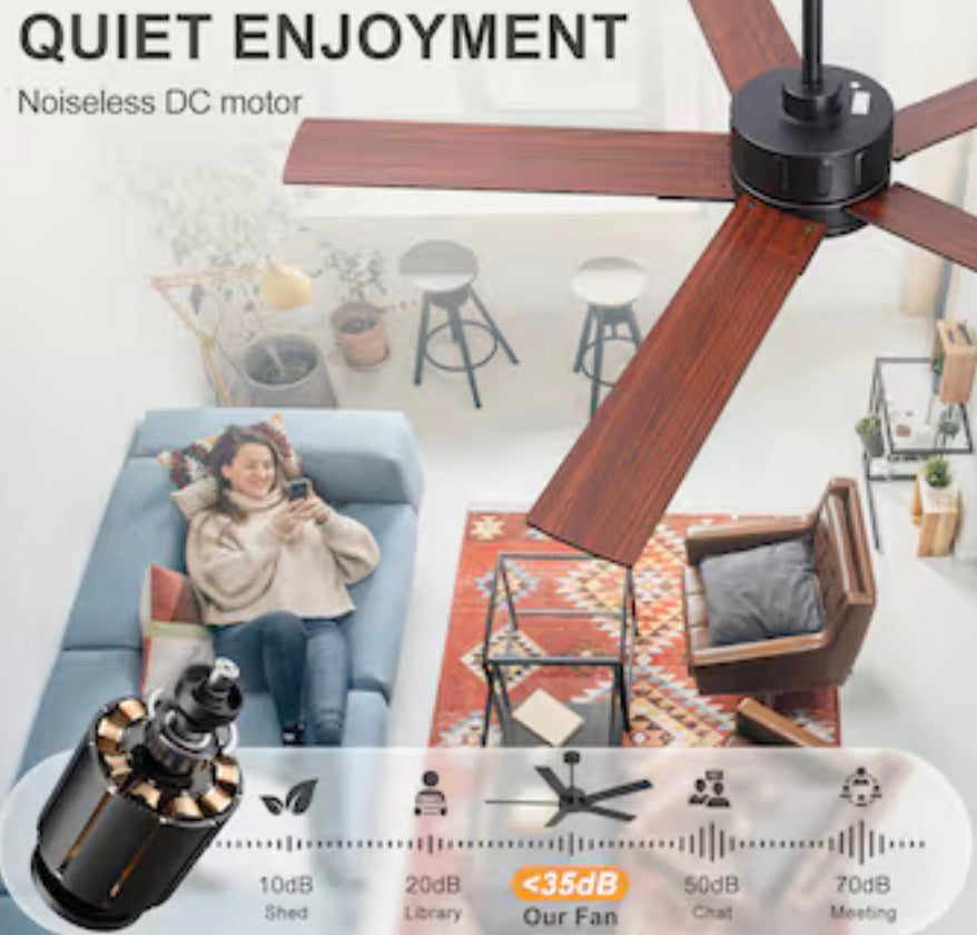 Breezary Modern 52 in. Ceiling Fan Without Light