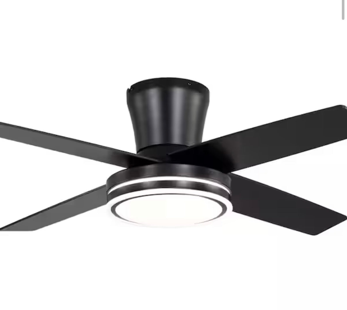 44 in. Flush Mount Modern Ceiling Fan (light shade cover has cracks )