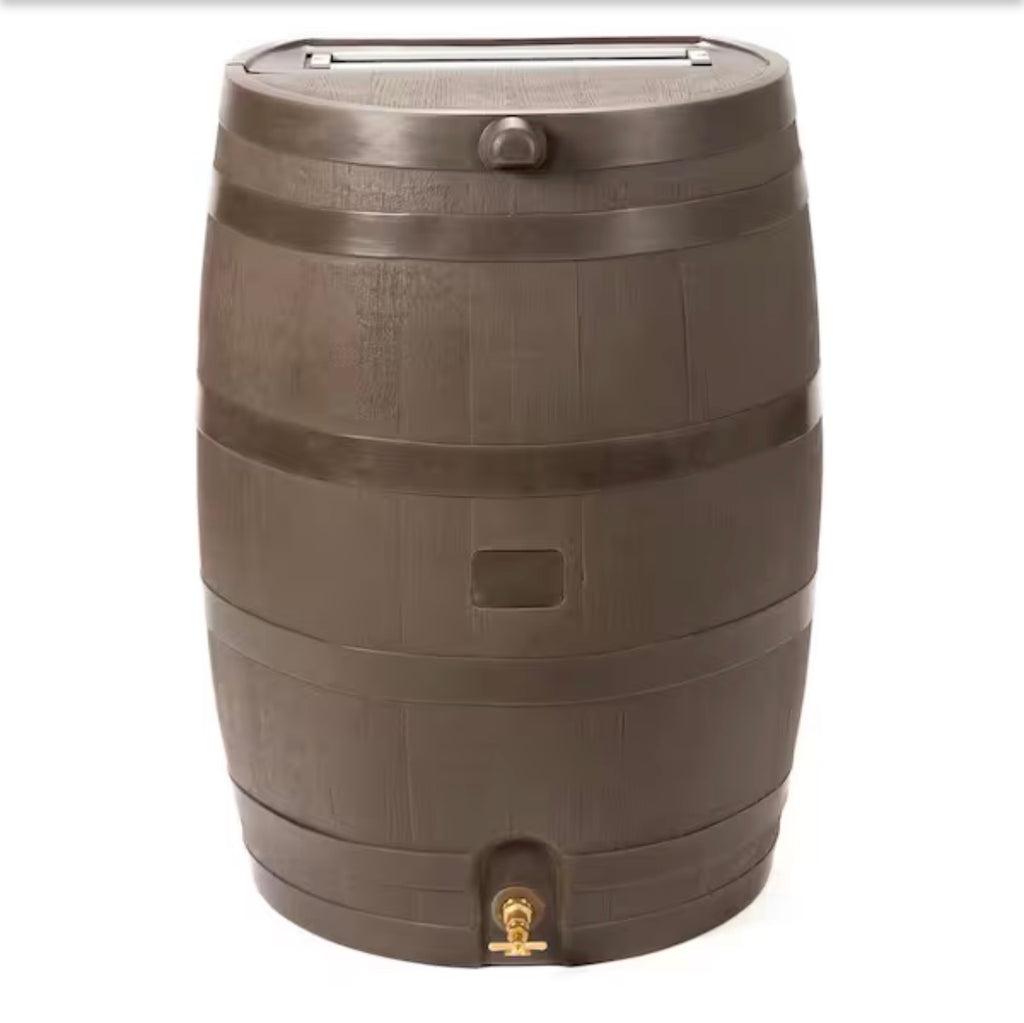 50 Gal. Rain Barrel in Walnut with Brass Spigot