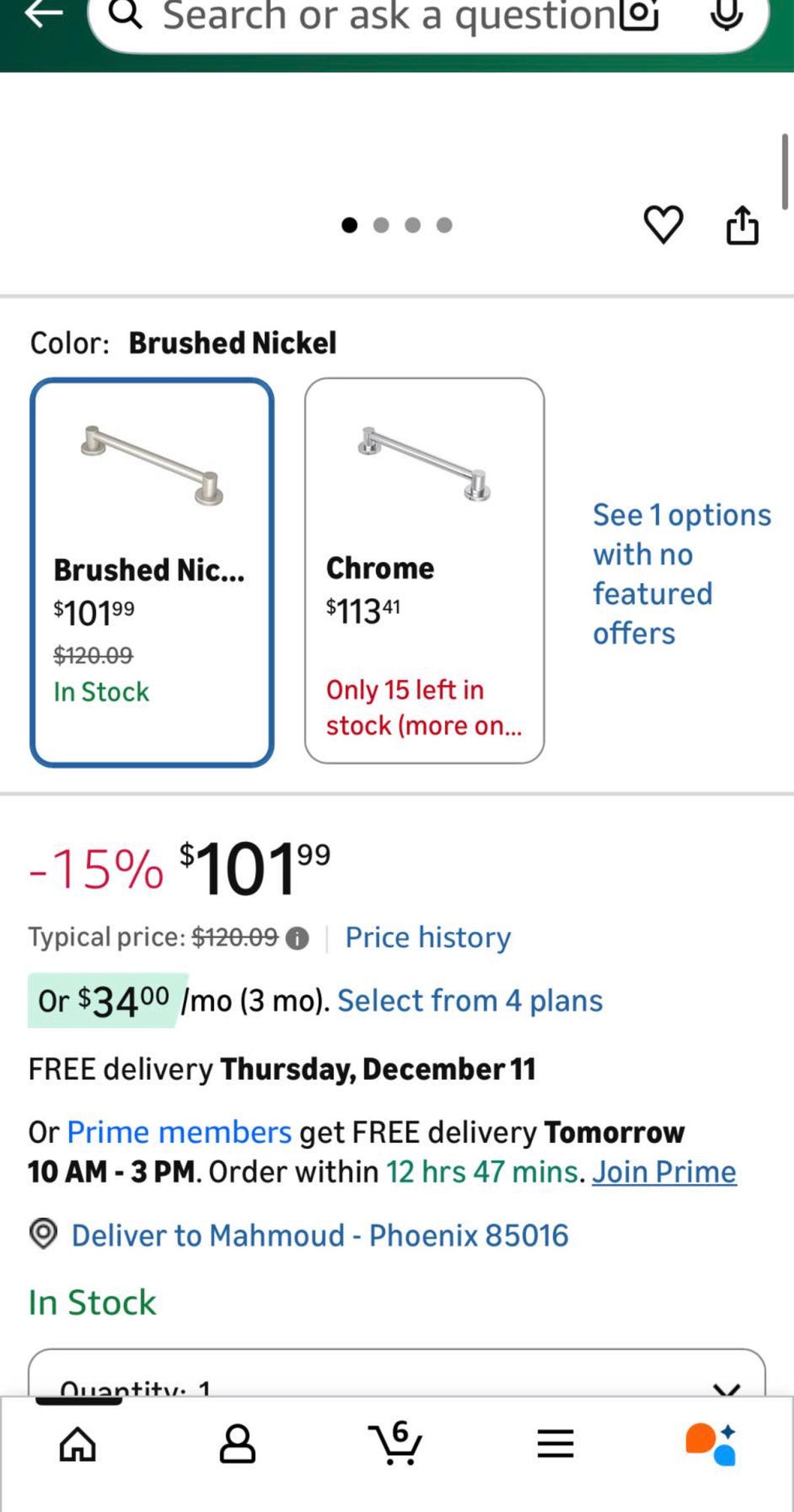 Moen 24-Inch Stainless Steel Modern Bathroom Grab Bar