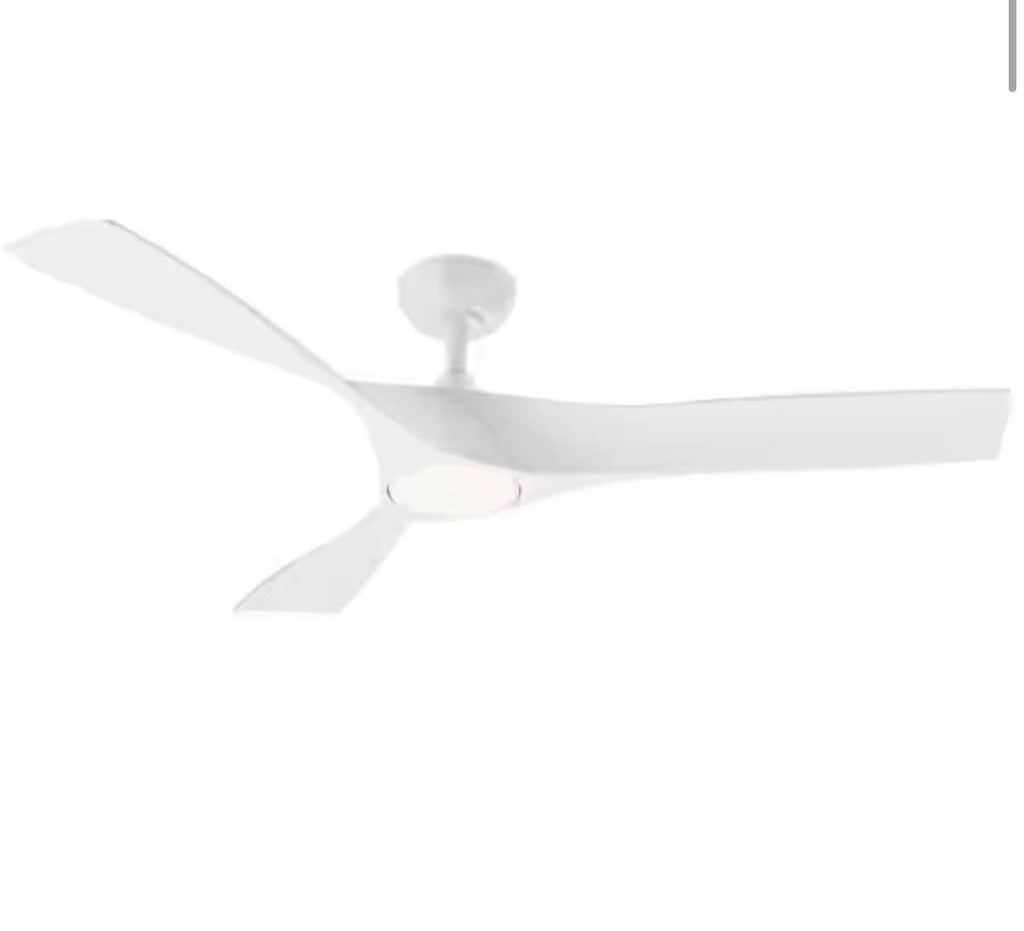 52 in. Smart Indoor White Ceiling Fan with 3000-6500K LED Light