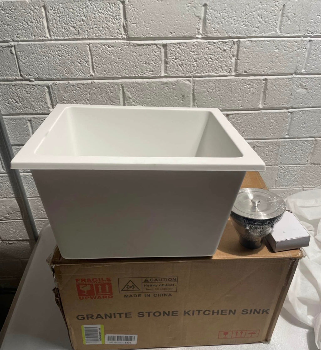 Small White Bar Sink 13×15 Inch