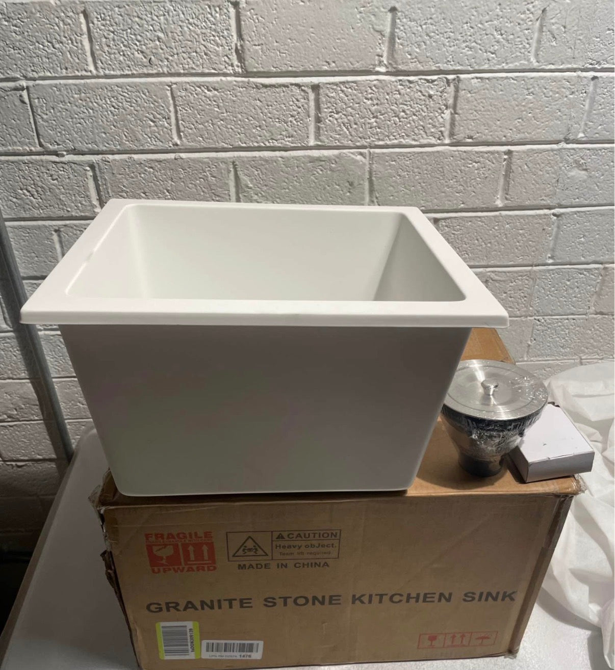Small White Bar Sink 13×15 Inch