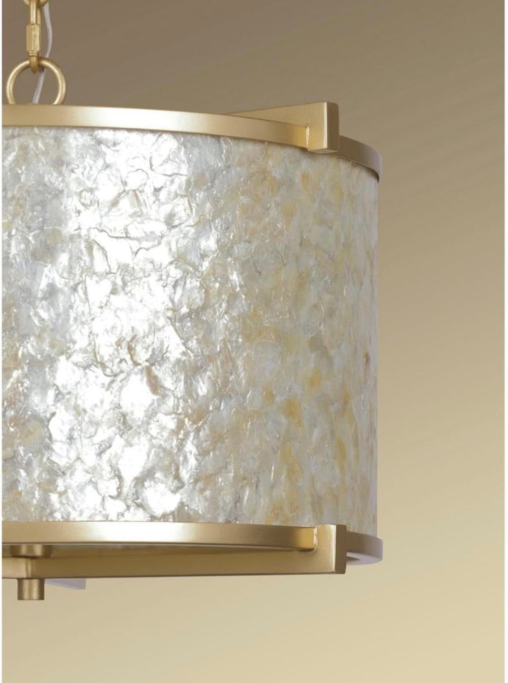 Metropolitan Sommers Bend Semi Flush Light Capiz Shell Gold
