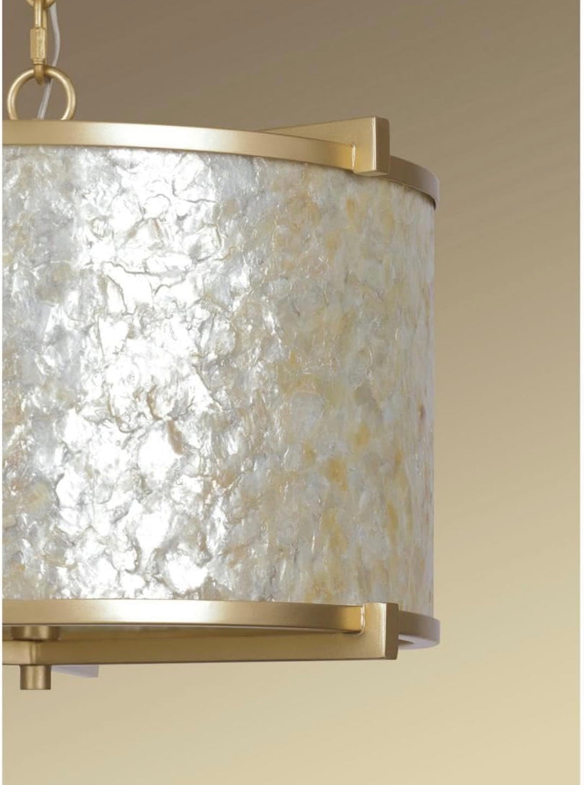 Metropolitan Sommers Bend Semi Flush Light Capiz Shell Gold