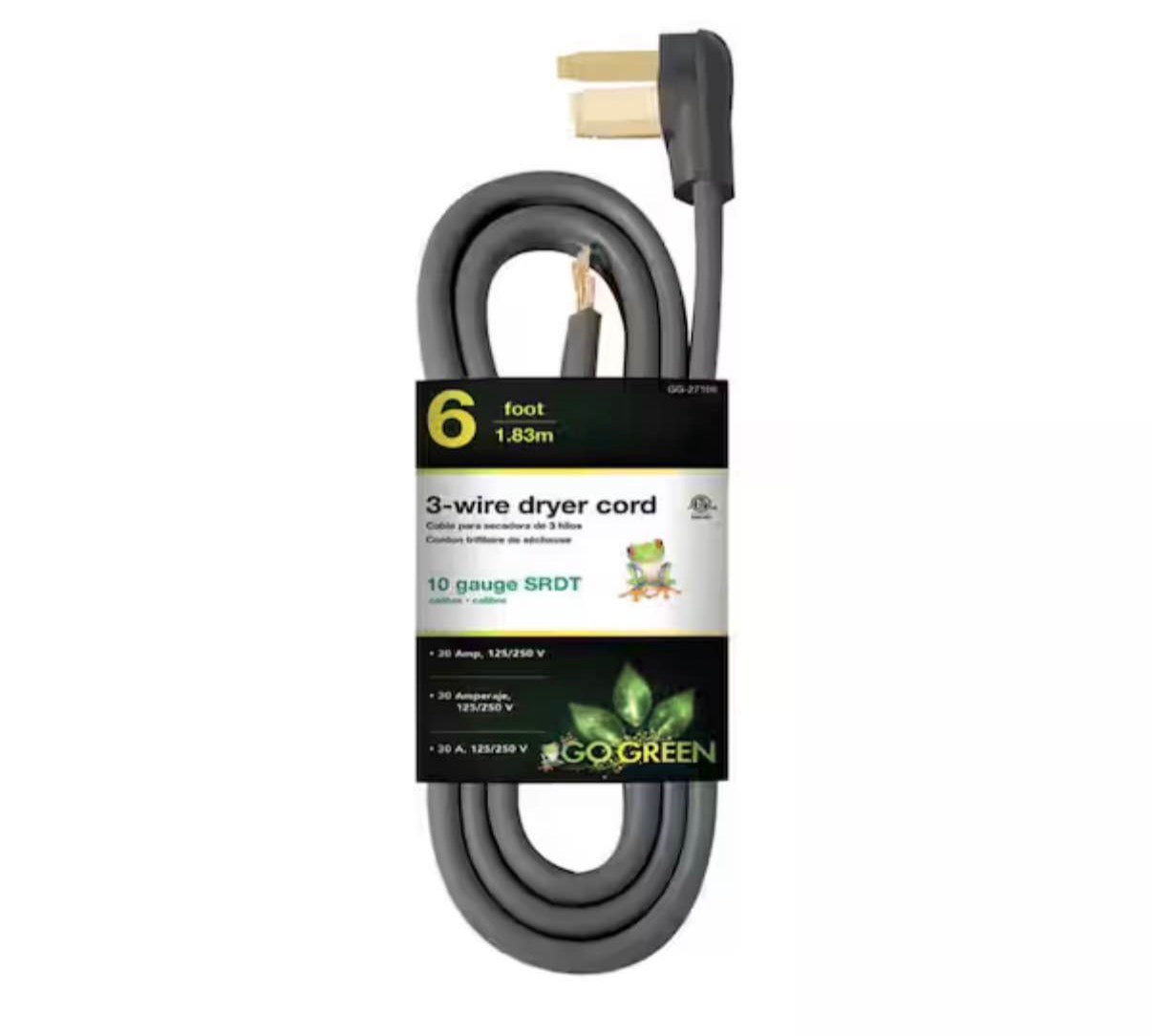 6 ft. 10-Gauge SRDT Dryer Cord