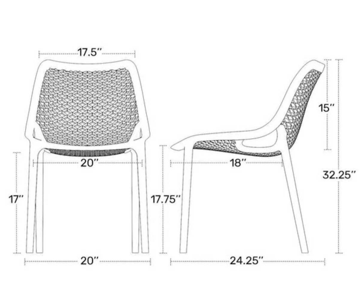 Outdoor Curved Dining Side Chair (Set of 2)