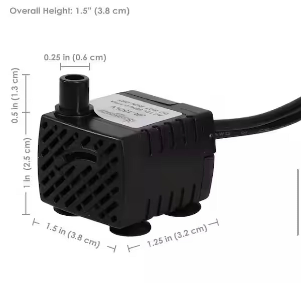 40 GPH Electric Submersible Fountain Pump with LED Light