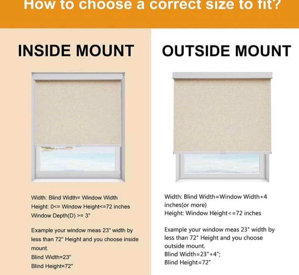 Cordless Window Blinds (Khaki 36" x 72")