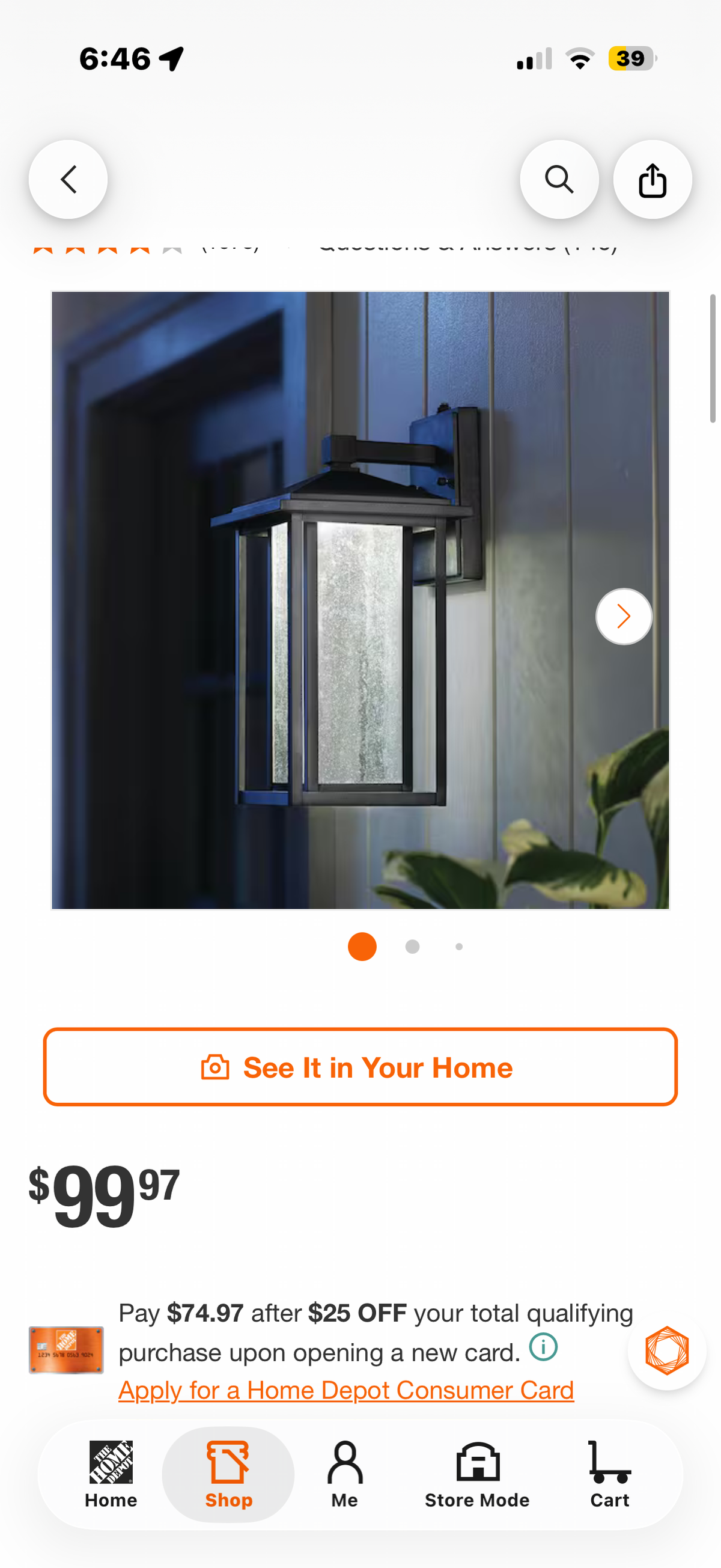 Mauvo Canyon 15.5 in. Black Dusk to Dawn LED Outdoor Wall Light