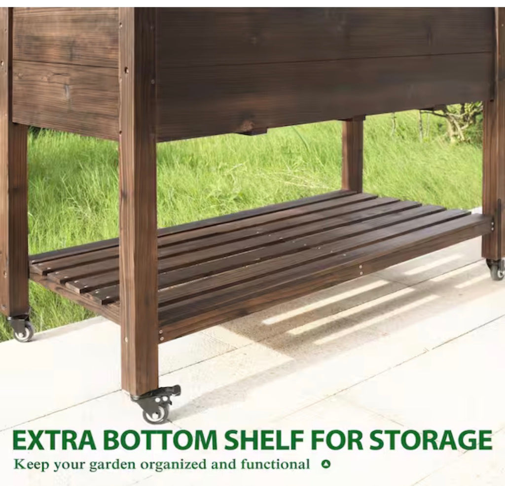 48 in. Raised Garden Bed with Lockable Wheels