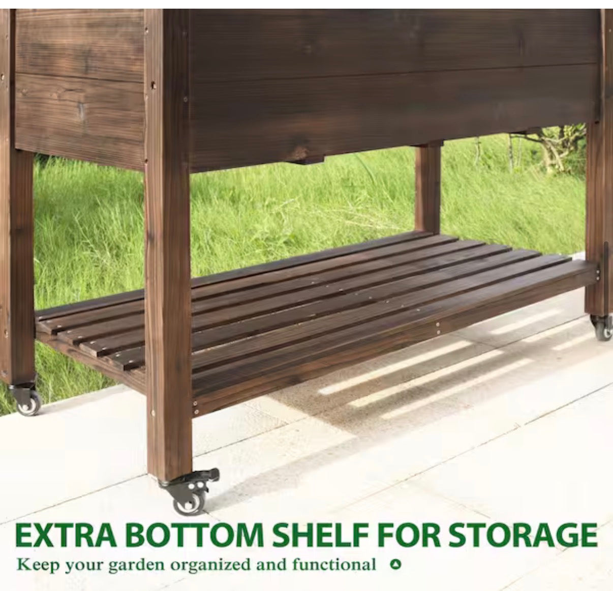 48 in. Raised Garden Bed with Lockable Wheels