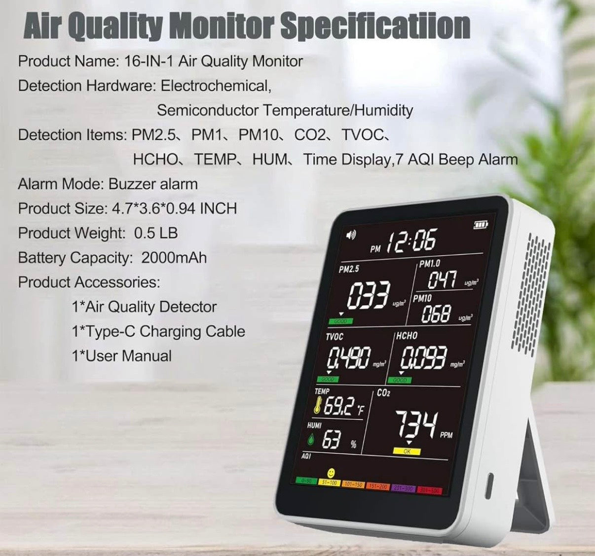 Portable Real-Time Air Quality Monitor