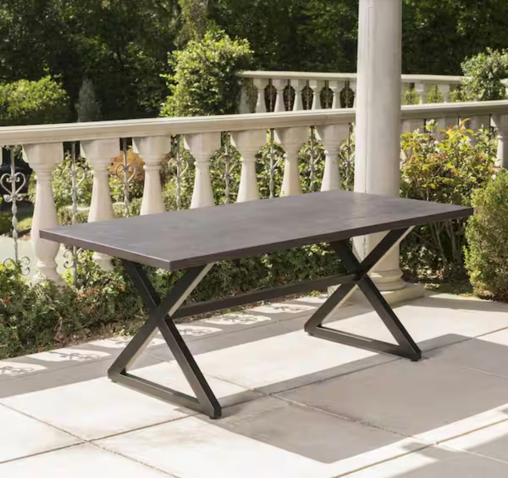 Rolando Brown Metal Outdoor Patio Dining Table