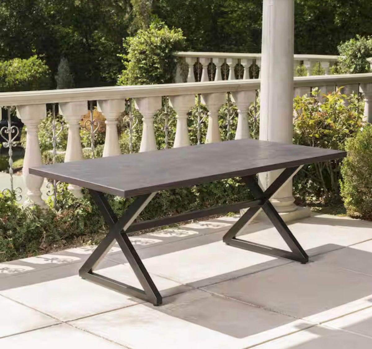 Rolando Brown Metal Outdoor Patio Dining Table