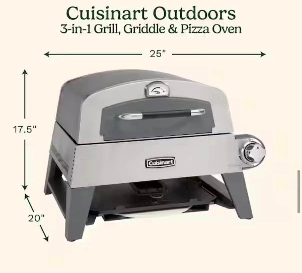 3-In-1 Propane Tank Griddle and Grill Outdoor Pizza Oven
