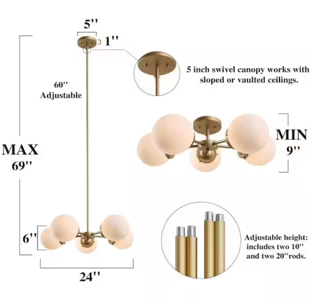 Modern Globe Dining Room Chandelier