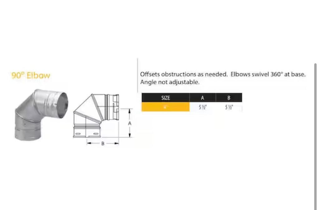 Multi-Fuel 4in. Diameter 90° Elbow